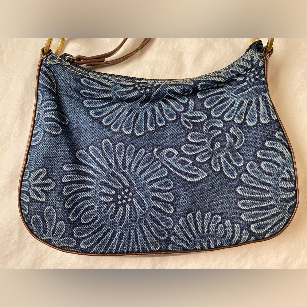 Women’s Y2K Nine West Mini Blue Floral Handbag - Picture 4 of 7